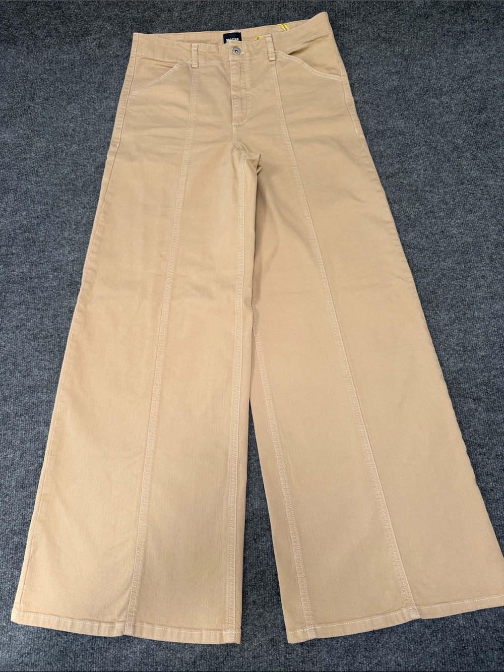 Maeve By Anthropologie Tan/Caramel Wide-Leg High-Waisted Chino Trousers